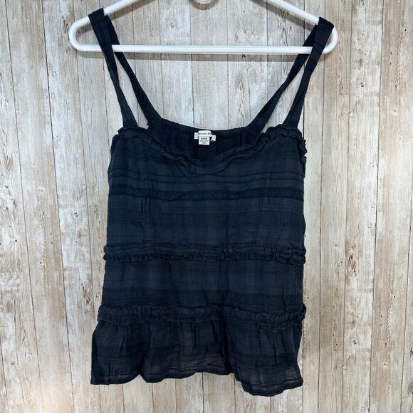 American Eagle Outfitters Tank Top Womens S Black Aztec Tiered Beach Boho Chic - Picture 1 of 4